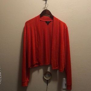 Women’s Red Luxespun Cropped Lightweight Cardigan